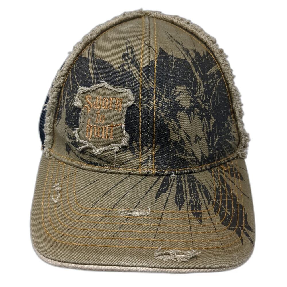 Buck Wear Baseball Cap Brown One Size Sworn Hunt Mesh Strapback Deer Graphic Hat